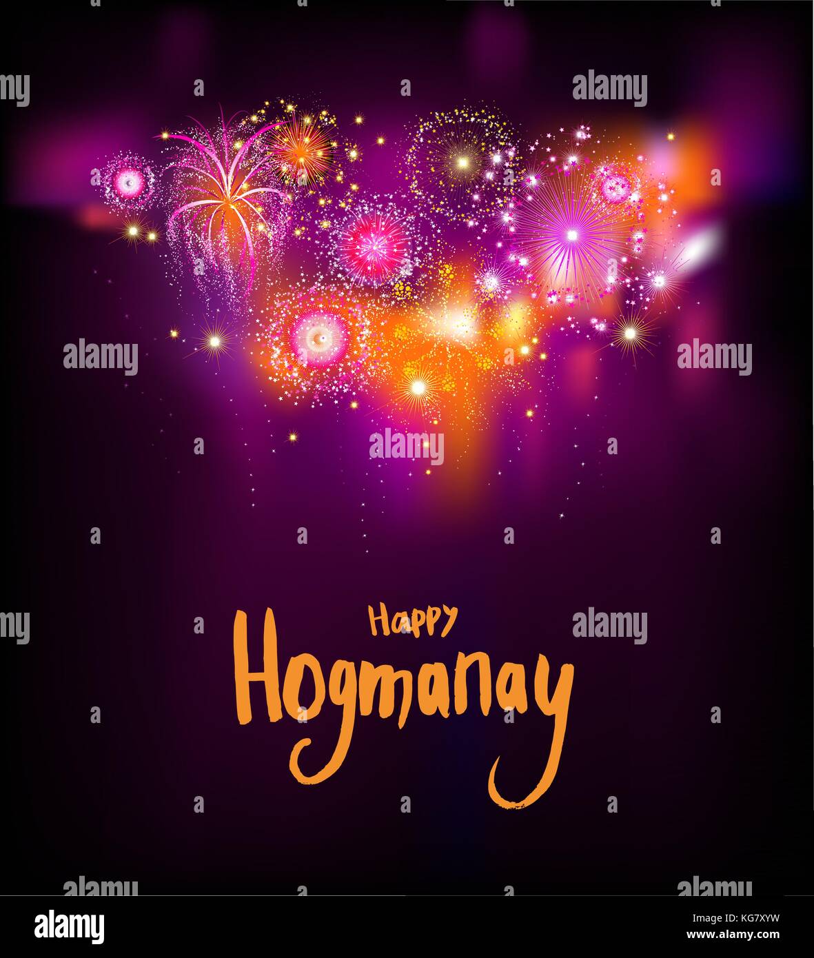 Felice hogmanay notte Illustrazione Vettoriale