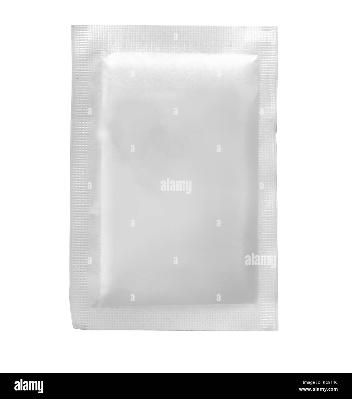 Bustina di confezionamento per il tè, caffè, zucchero isolato su bianco Foto Stock