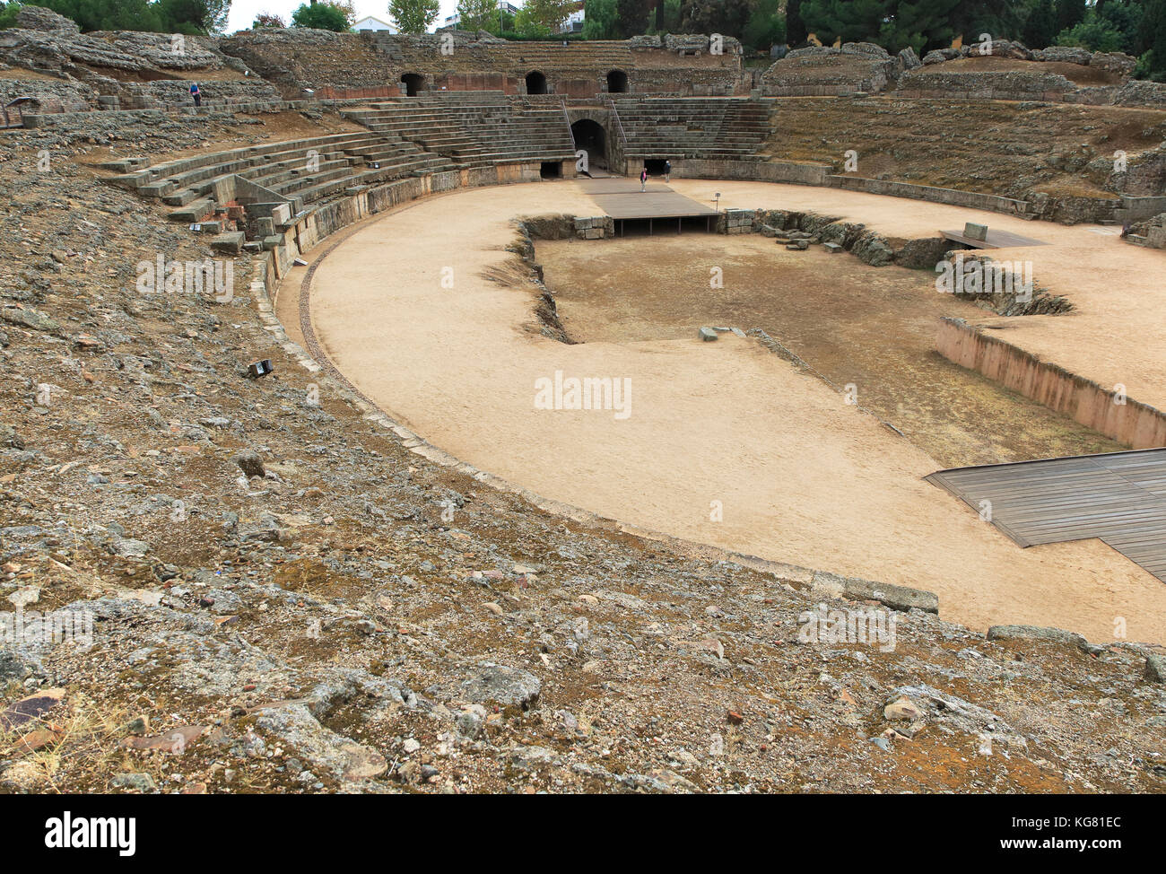 Arena dei Gladiatori di circa Romano ippodromo, Merida, Estremadura, Spagna Foto Stock