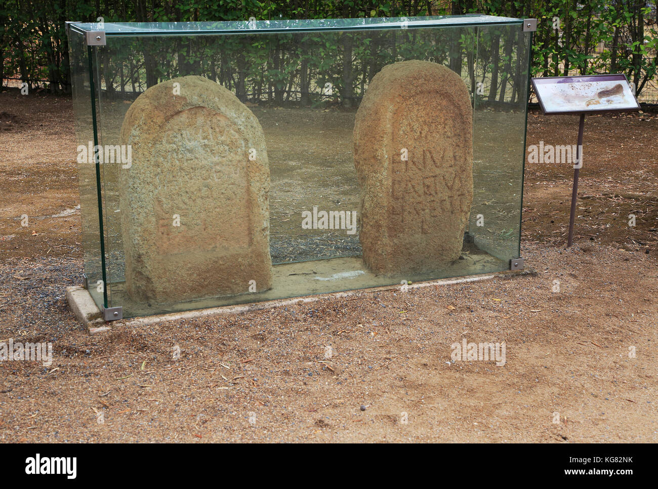 Romano Columbarios sepoltura monumenti funerari grave pietre, Merida, Estremadura, Spagna Foto Stock