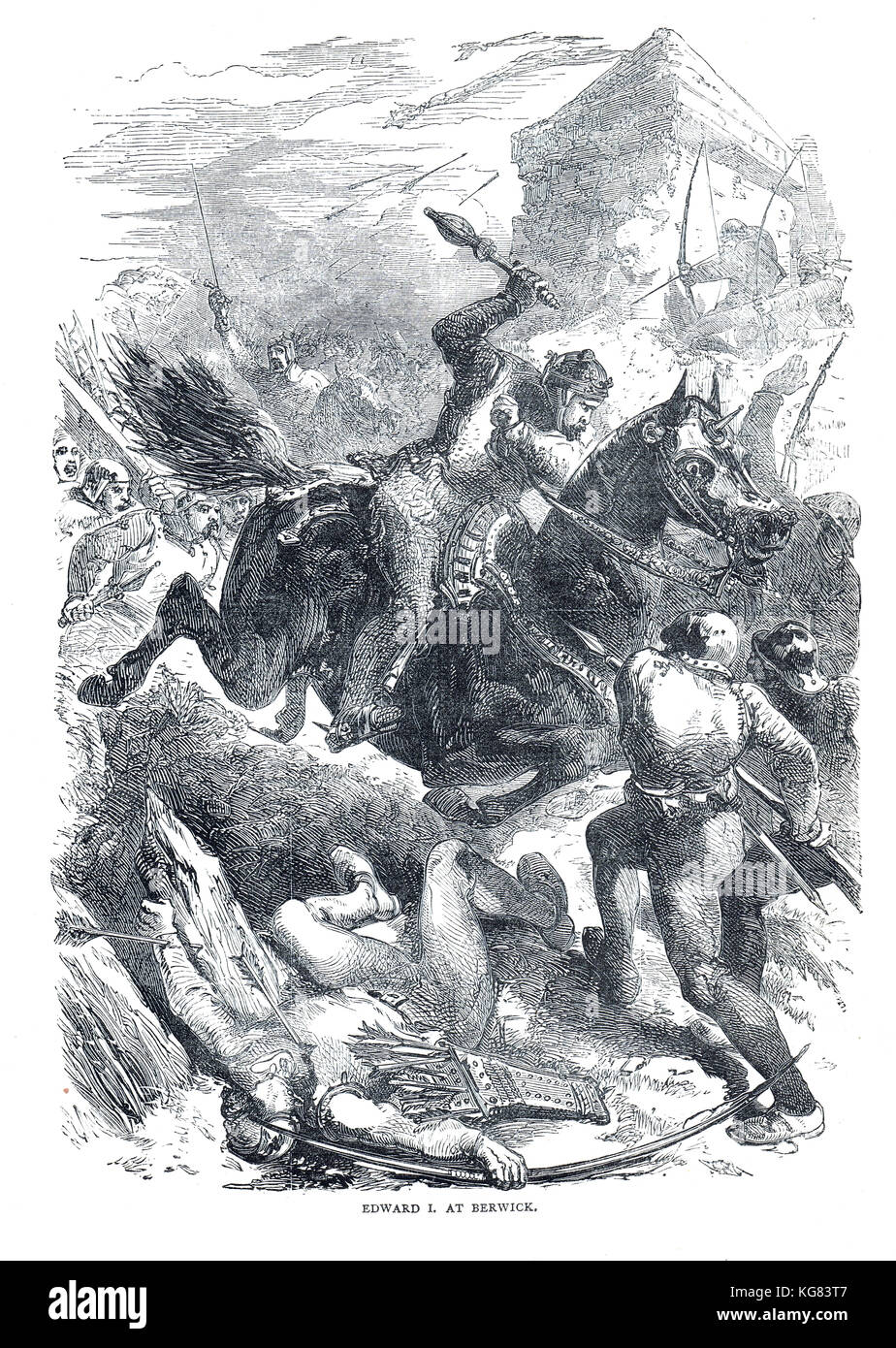Edoardo i in battaglia a Berwick, 1296 Foto Stock