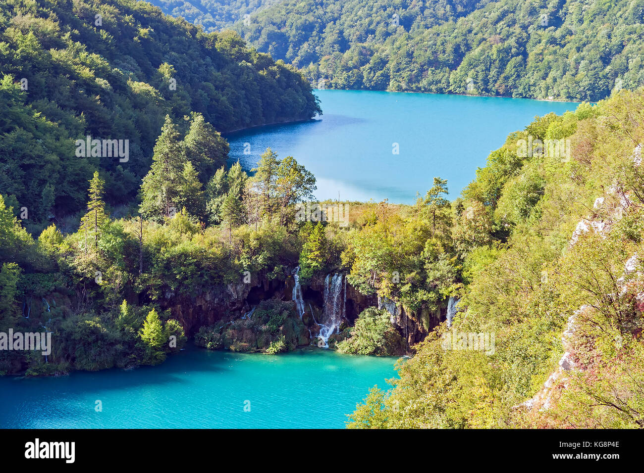 Cascate del Parco Nazionale di Plitvice - Croazia Foto Stock