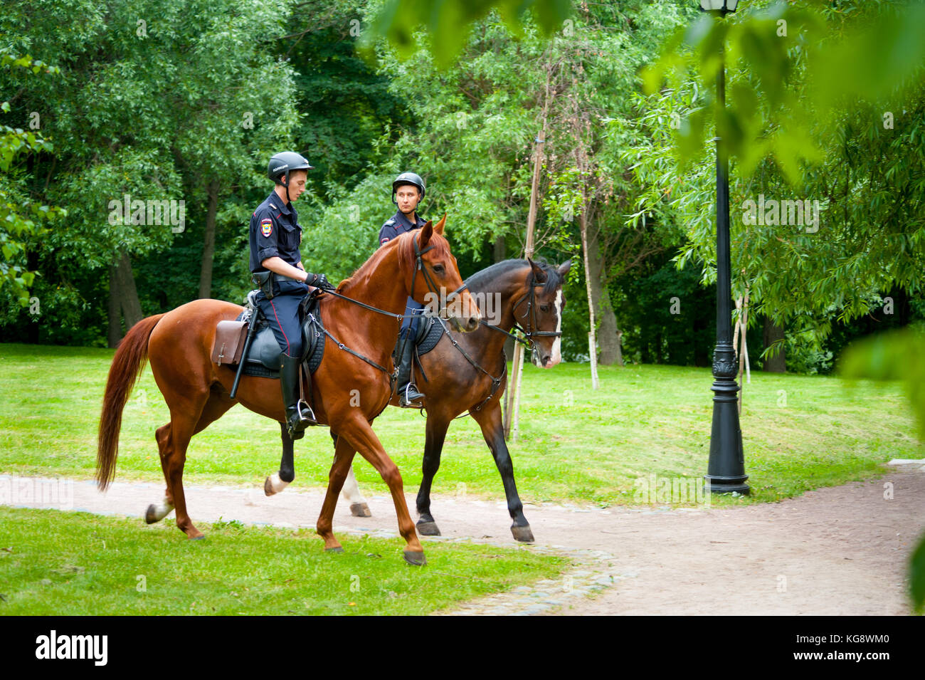 Polizia di cavallo Foto Stock