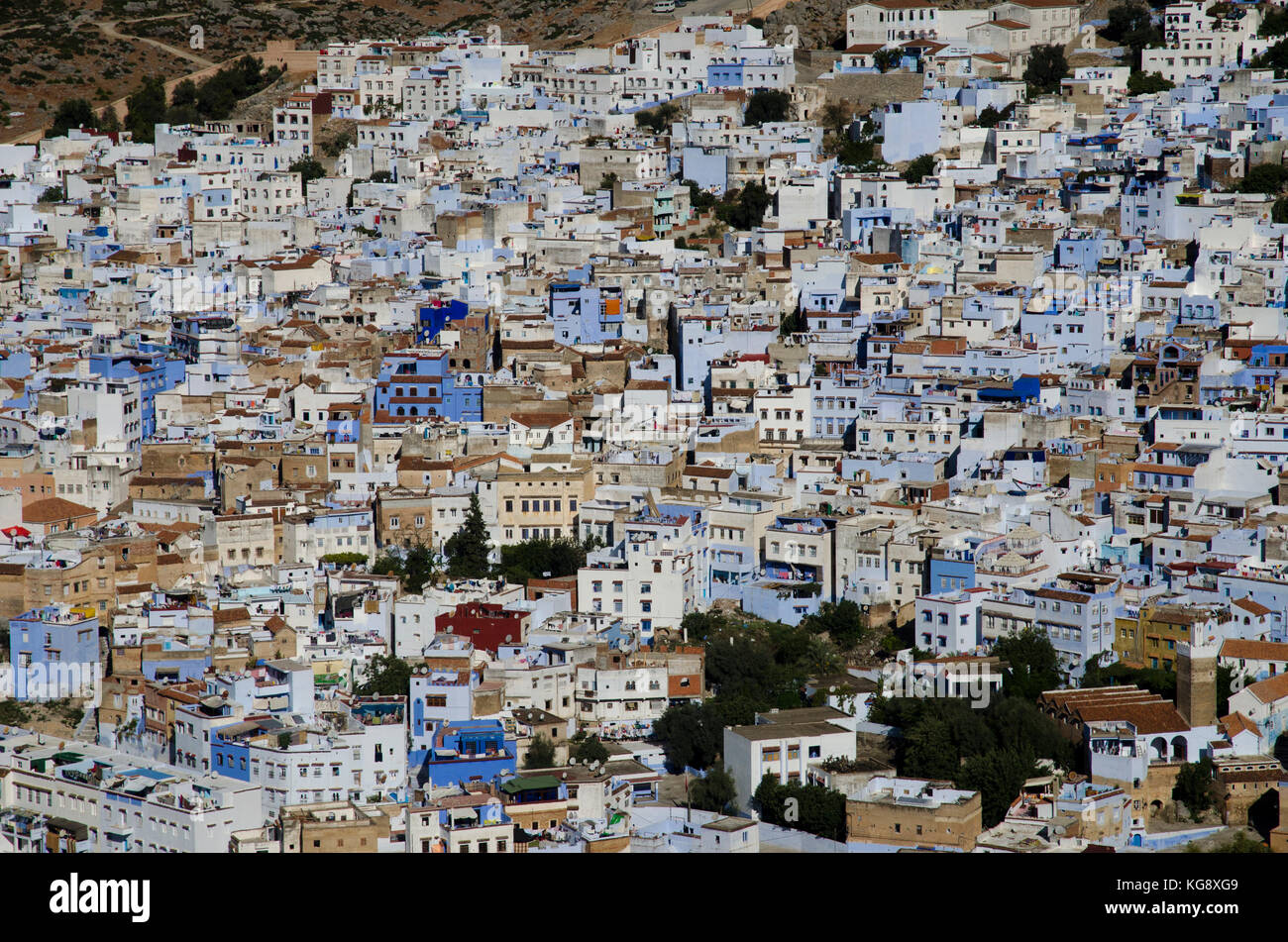 Chefchaouen blu-walled medina, nord del Marocco Foto Stock