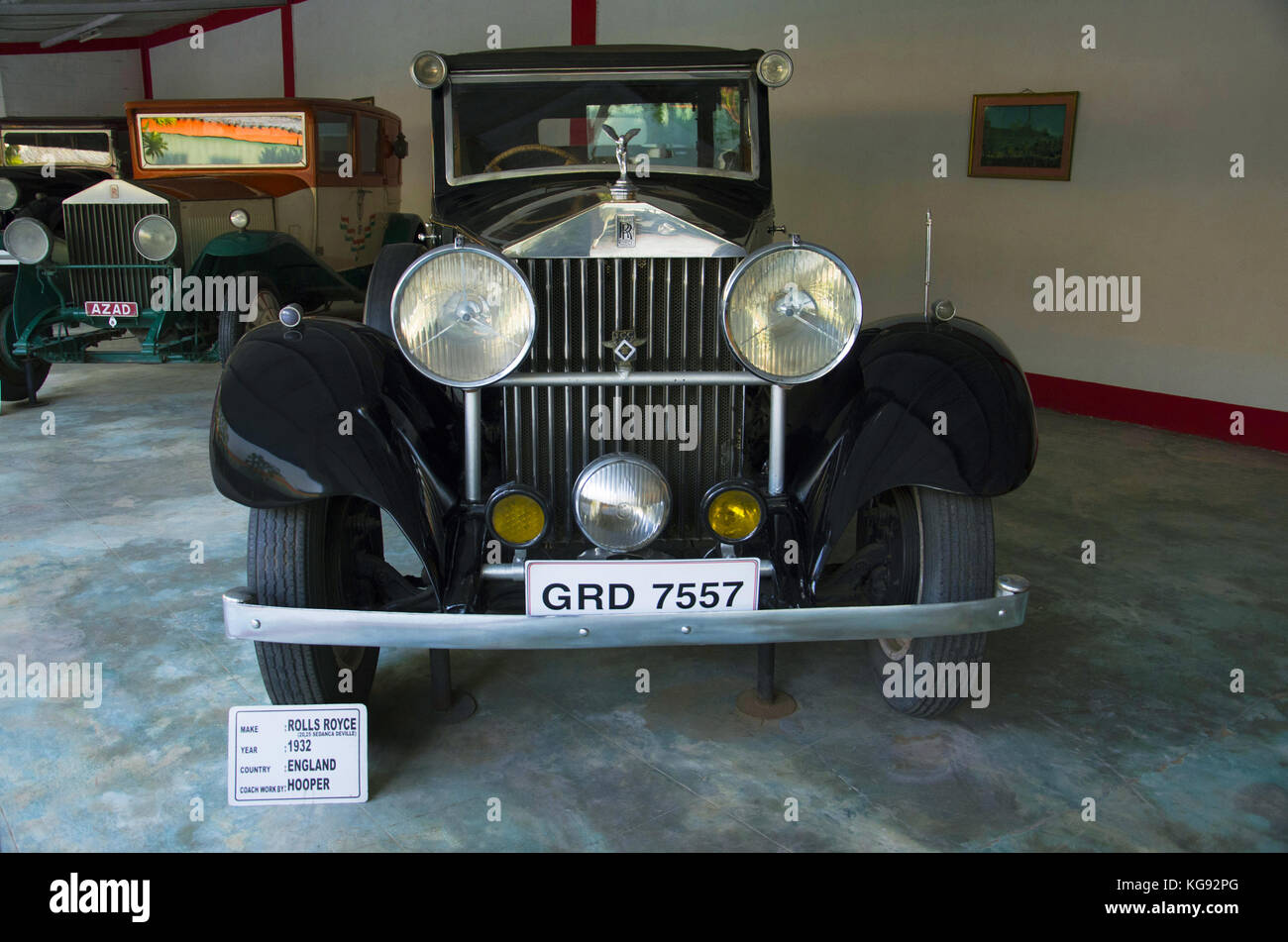 Rolls Royce (anno 1932), coach lavoro - hooper, Inghilterra. auto mondo vintage car museum, Ahmedabad, Gujarat, India Foto Stock