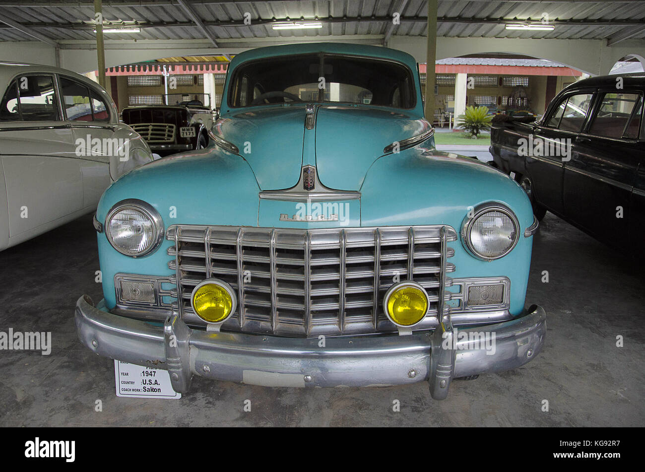 Dodge (anno 1947), coach lavoro - salone, Stati Uniti d'America. auto mondo vintage car museum, Ahmedabad, Gujarat, India Foto Stock