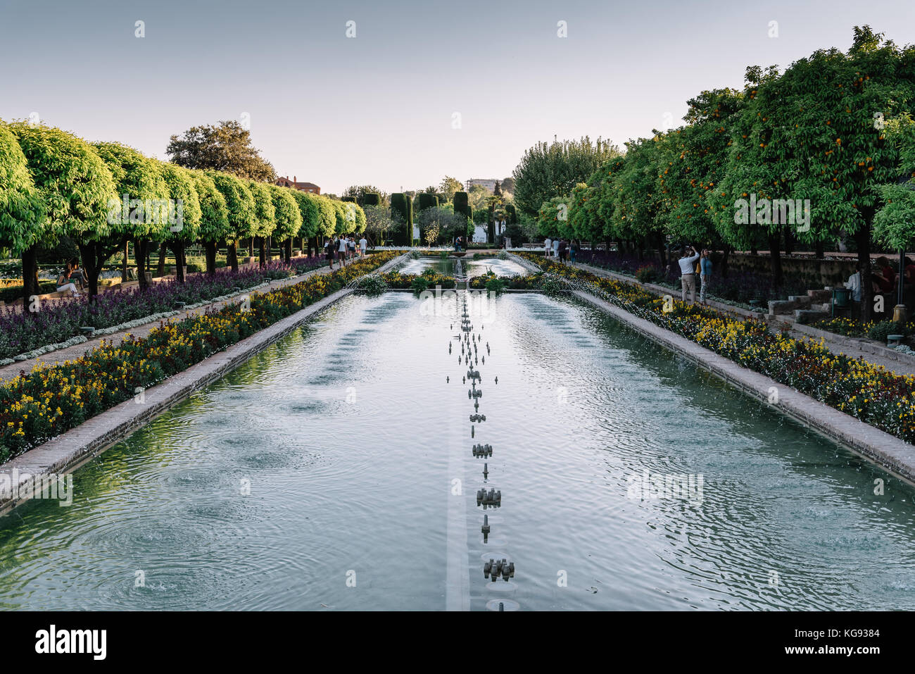Cordoba, Spagna - 11 Aprile 2017: castello del Re Cristiani, Alcazar de los Reyes Cristianos, si tratta di una fortezza medievale situato nella storica cen Foto Stock