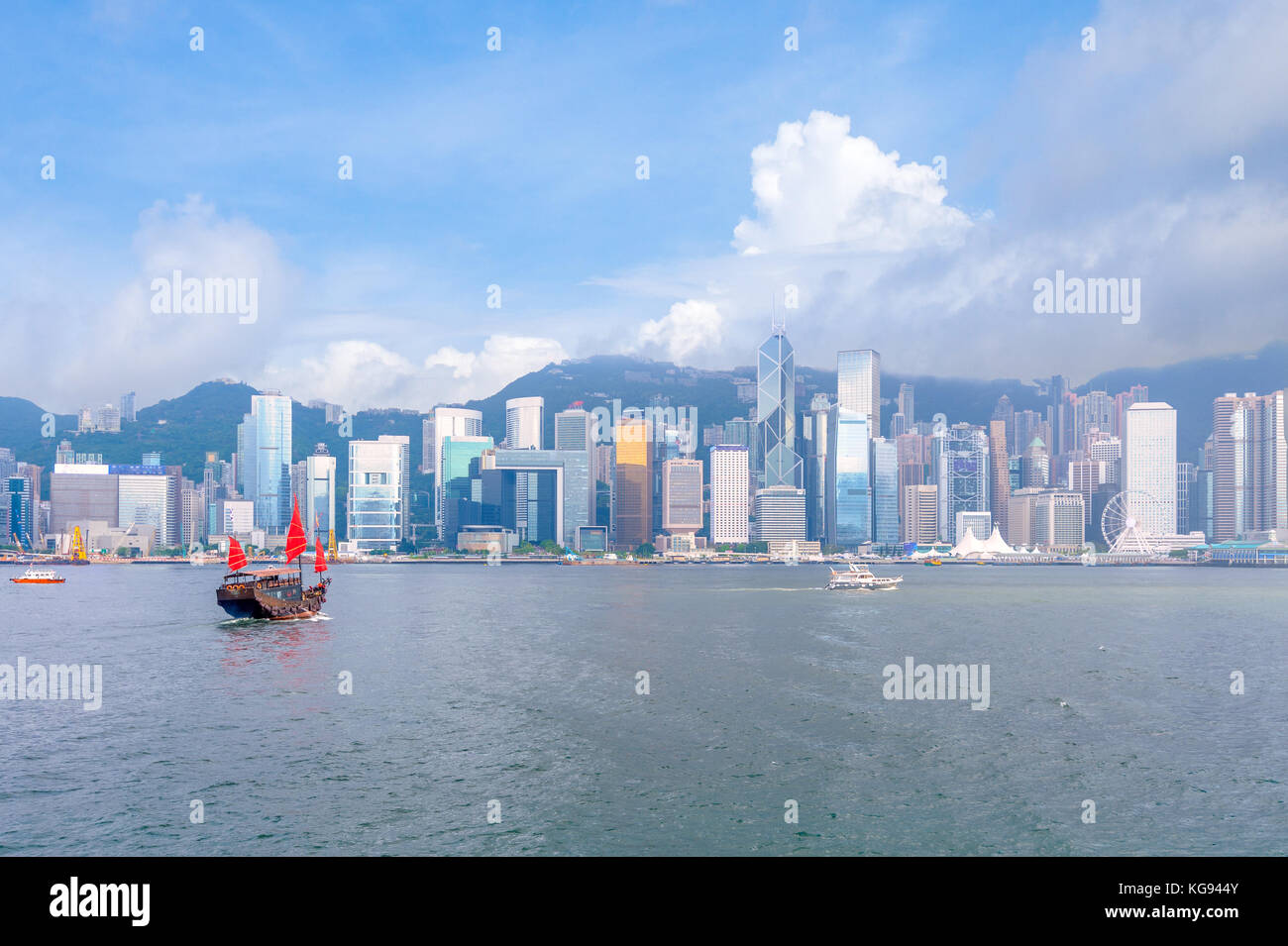 Vista panoramica del porto di Victoria in hongkong Foto Stock