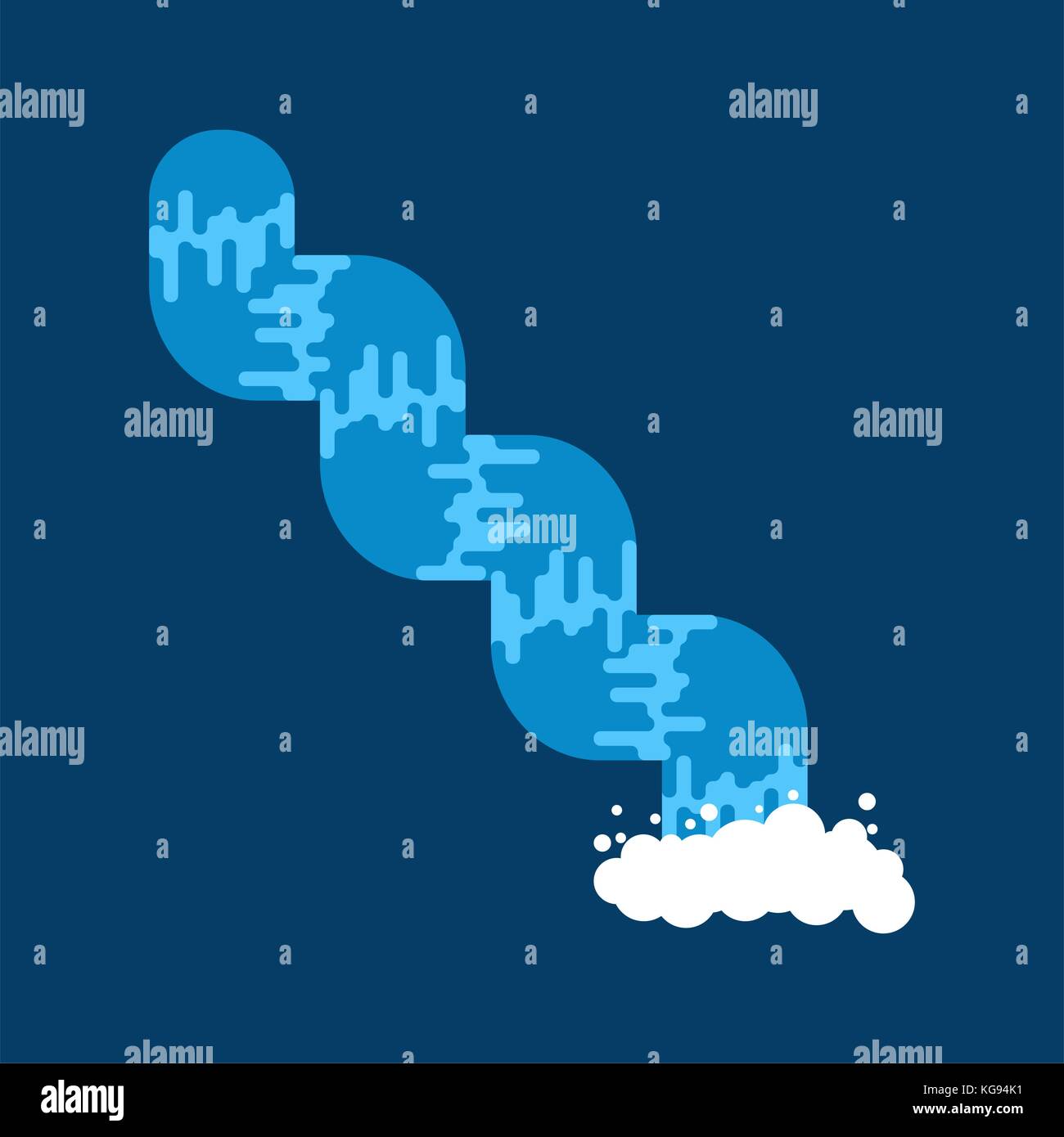Fiume di montagna isolate. fast di acqua dolce pulita flusso. paesaggio di montagna. illustrazione vettoriale Illustrazione Vettoriale