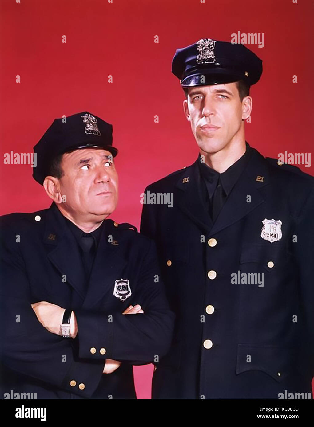 AUTO 54, DOVE SEI? Serie televisiva NBC Comedy 1961-1963 con Fred Gwynne a destra e Joe Ross Foto Stock