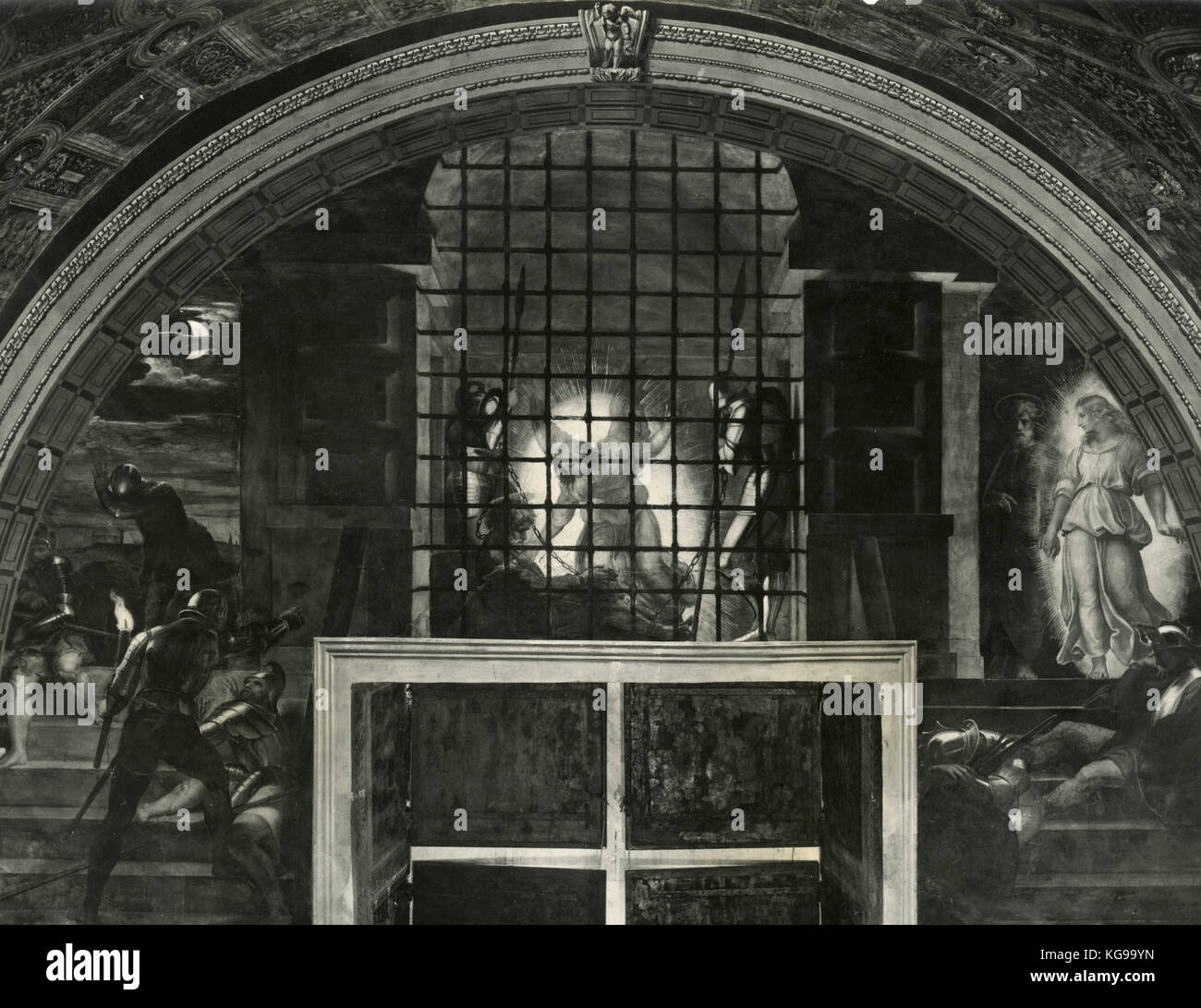 Liberazione di San Pietro, dipinta da Raffaello Foto Stock