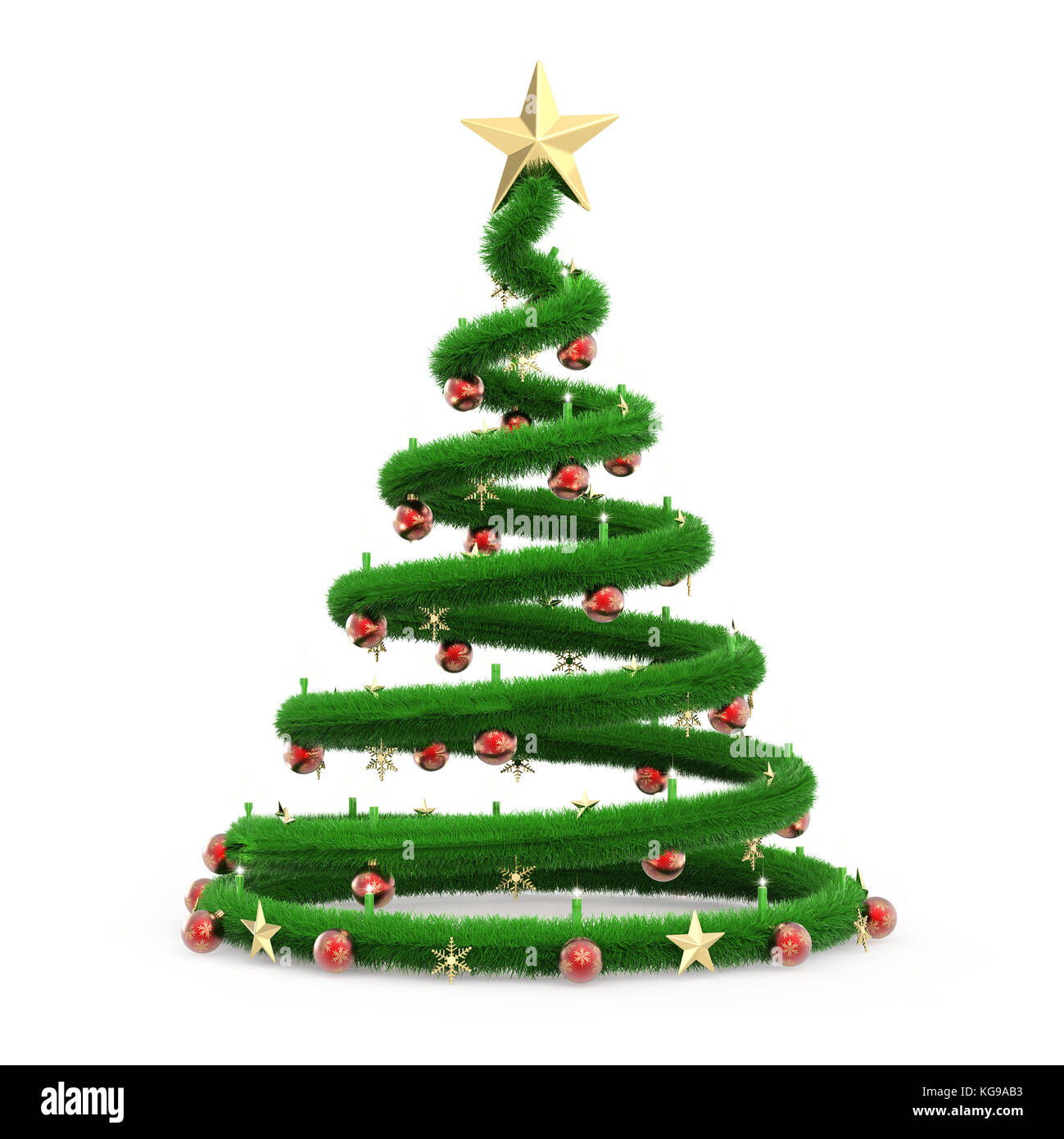 Albero Di Natale 3d.Albero Di Natale Isolato Su Sfondo Bianco Del Rendering 3d Foto Stock Alamy