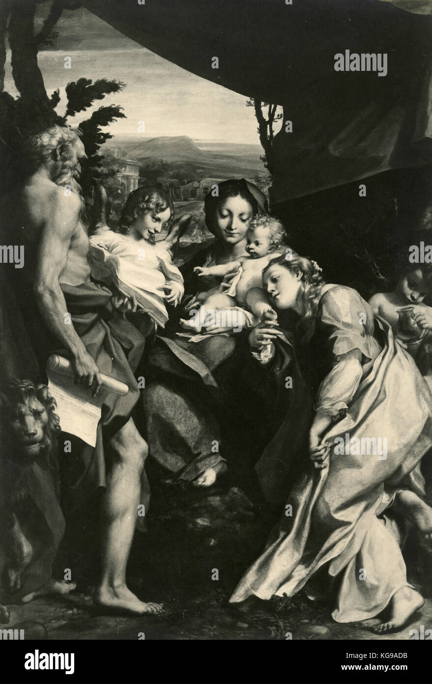 La Vergine di San Girolamo, dipinto di Correggio Foto Stock