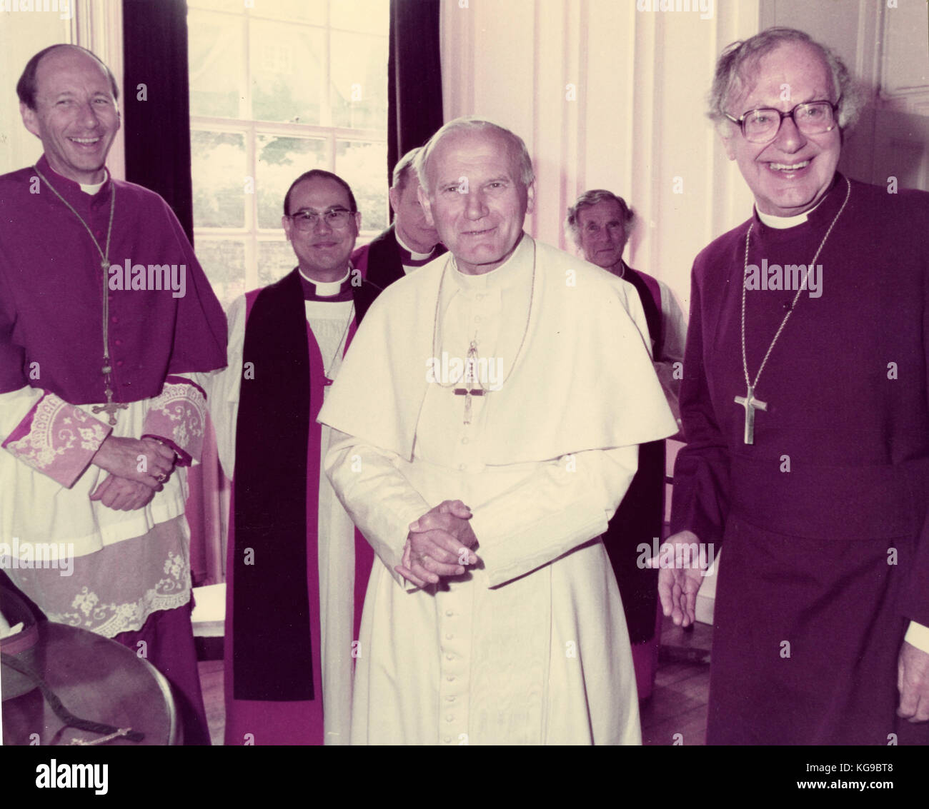 Papa Giovanni Paolo I e arcivescovo di Canterbury George Carey, 1992 Foto Stock