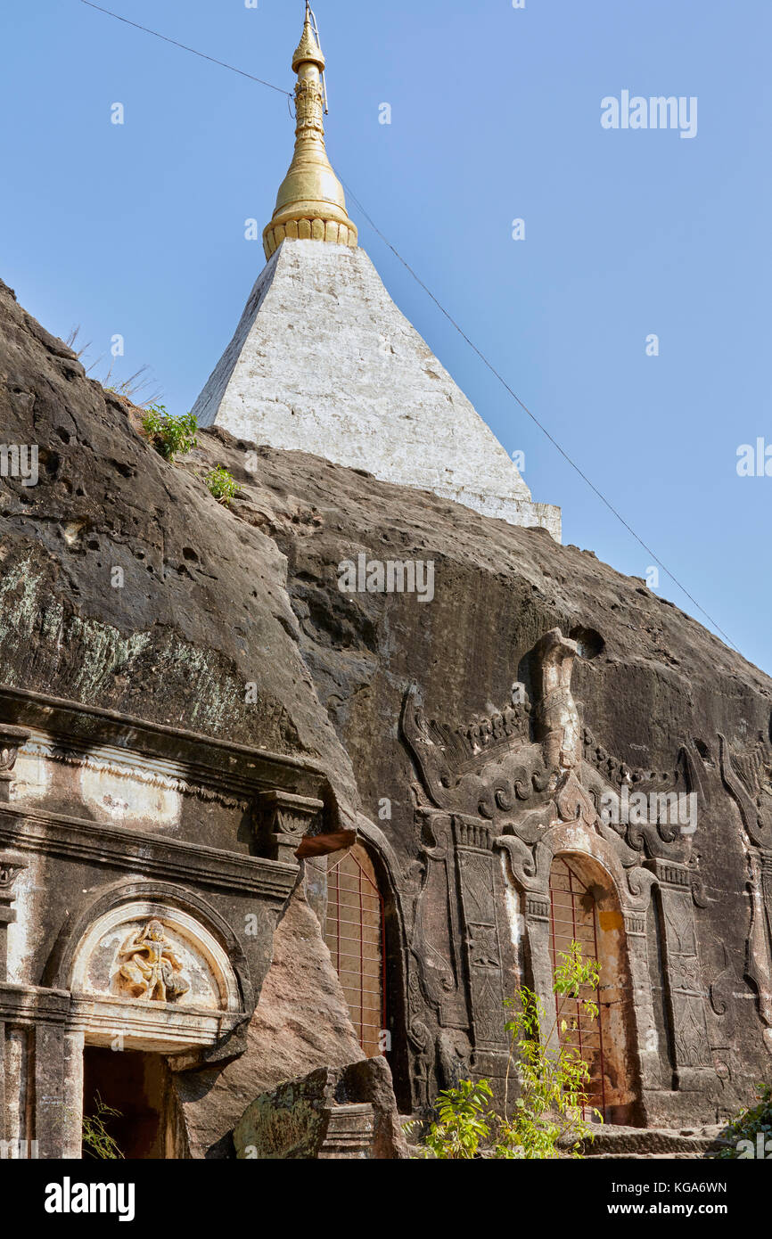 Phowintaung (Hpowindaung, Powintaung, Po Win Taung) Buddista complesso grotta nei pressi di Monywa, Myanmar (Birmania), Sud-est asiatico Foto Stock