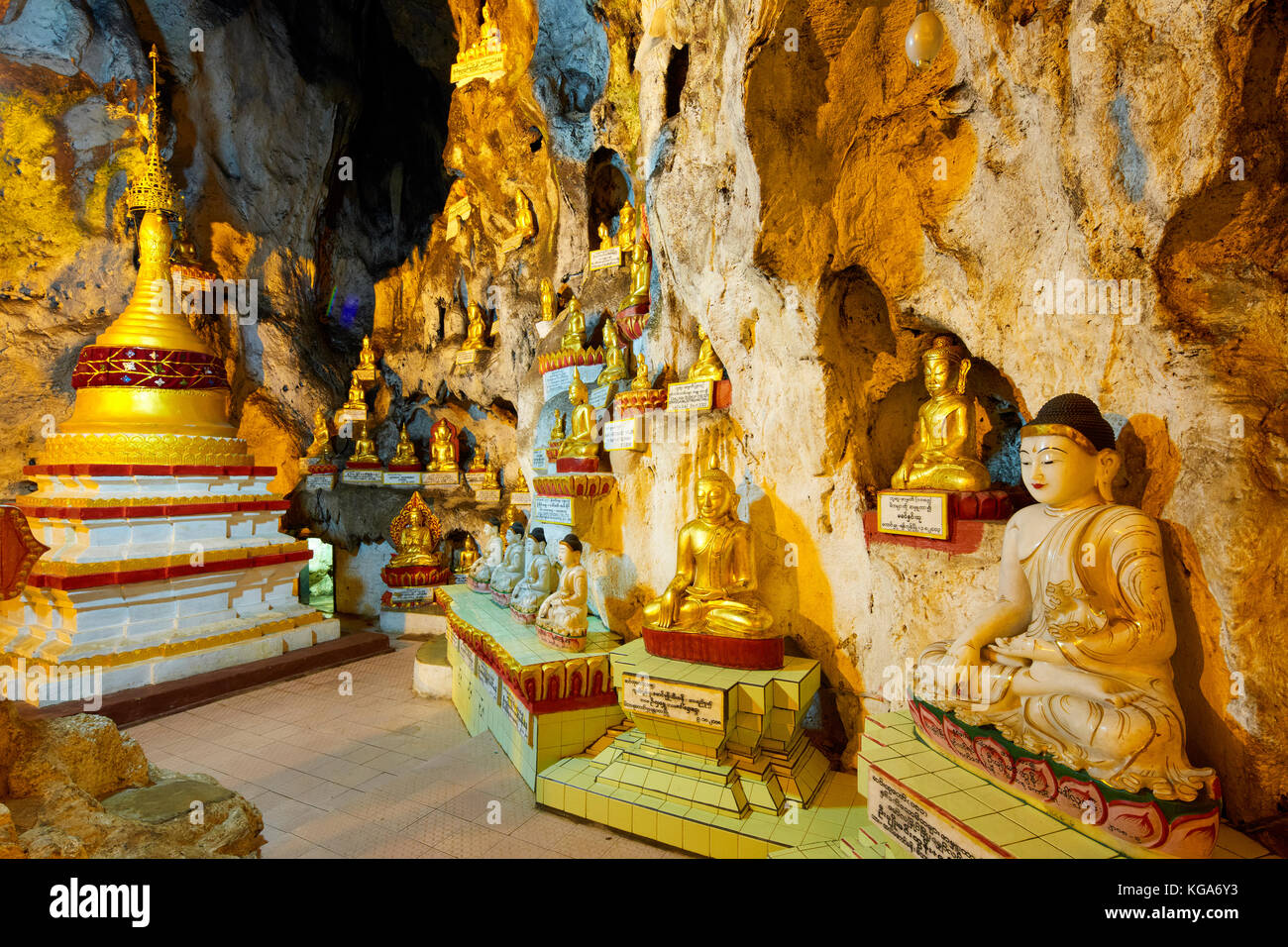 Grotta di Pindaya, Myanmar (Birmania) Foto Stock