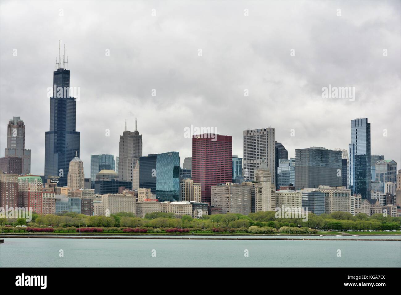 skyline di Chicago Foto Stock