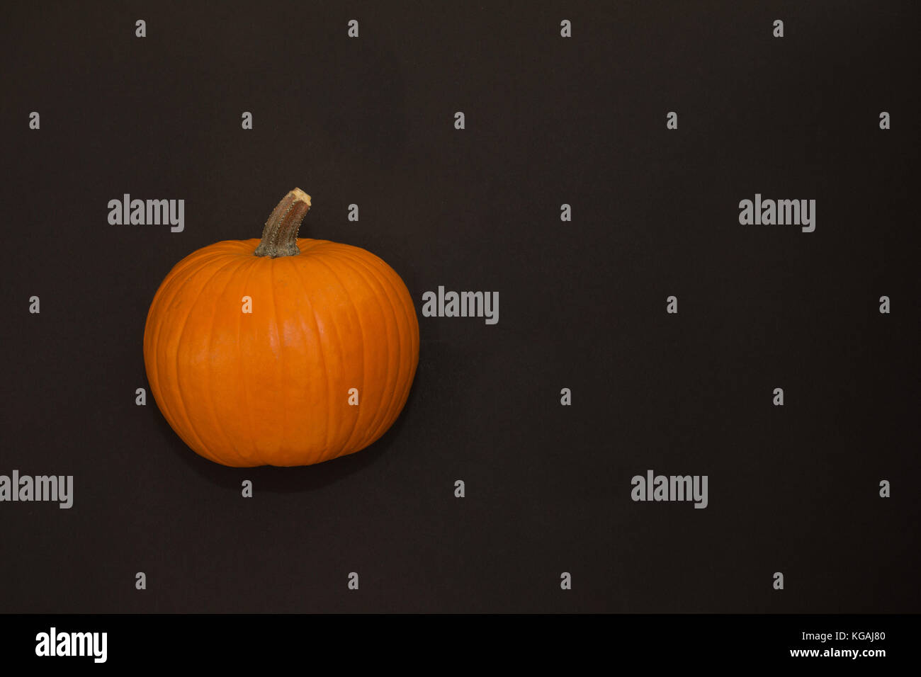 In prossimità di un'arancia zucchero torta di zucca zucca contro uno sfondo nero. fotografato a livello degli occhi. Foto Stock