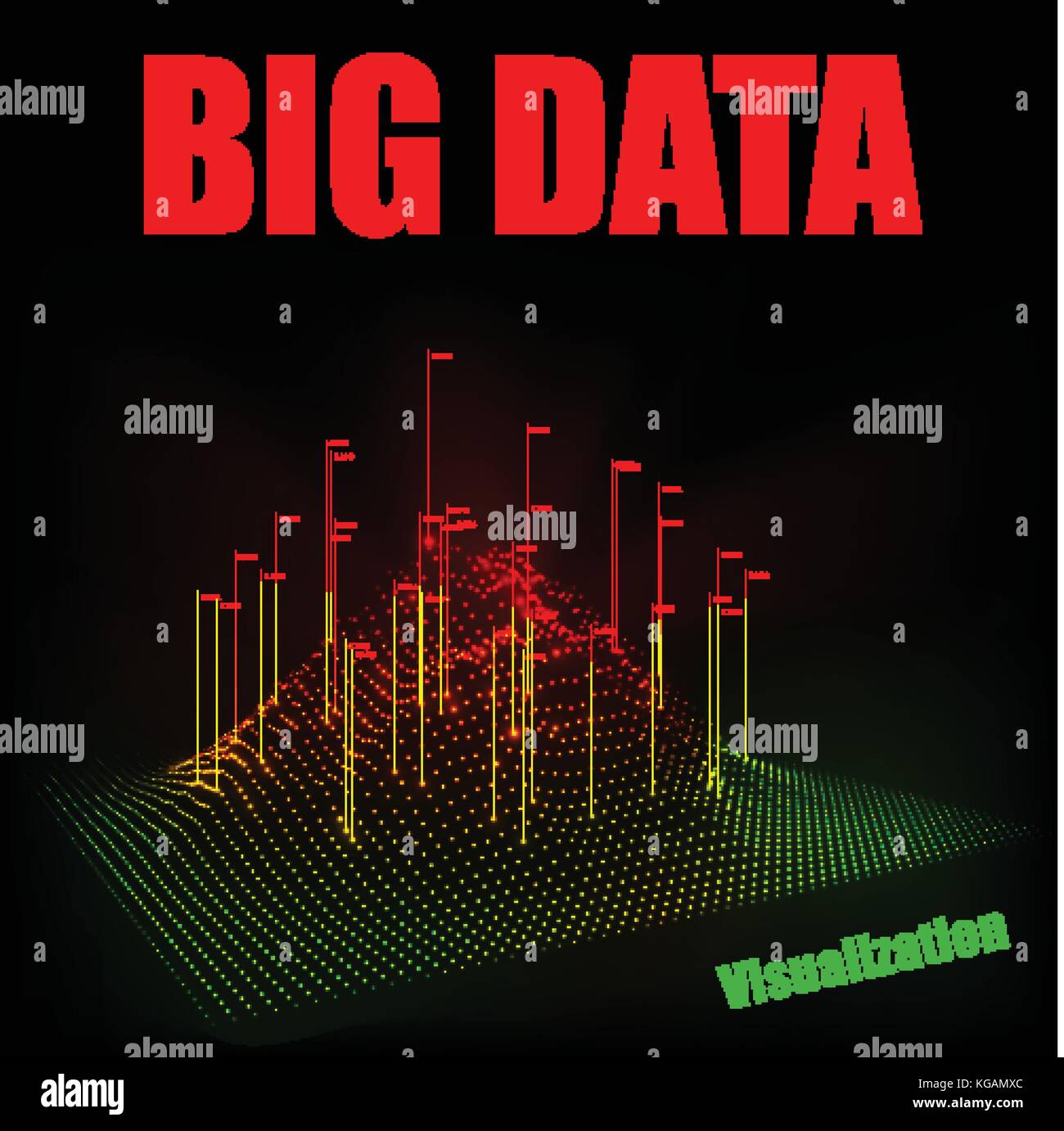 Abstract vettore 3d grande per la visualizzazione di dati. Illustrazione Vettoriale