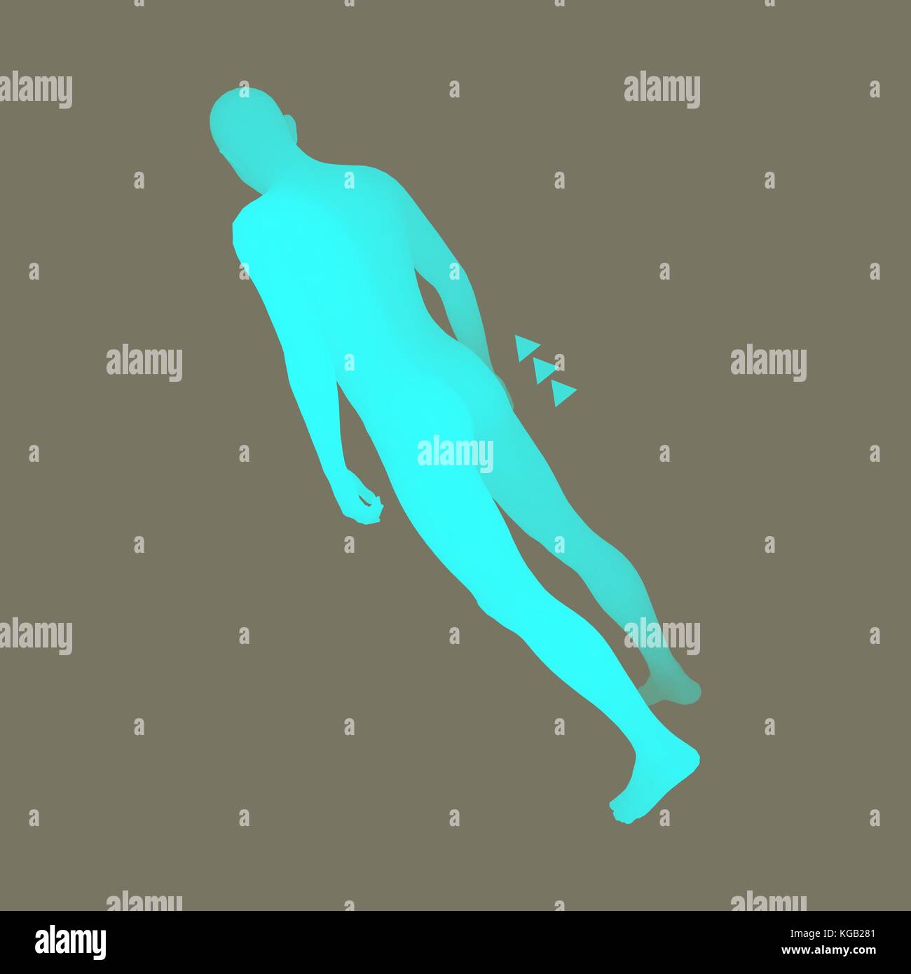 In piedi l'uomo. 3d il corpo umano modello. elemento di design. l uomo sta sui suoi piedi. illustrazione vettoriale. Illustrazione Vettoriale