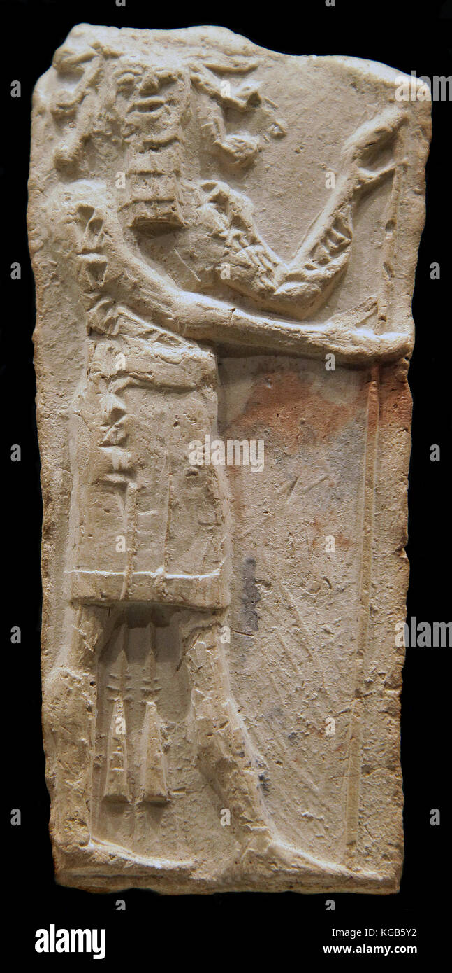 Placca di argilla con demon.8-VII secolo a.c. assur l Iraq Foto Stock