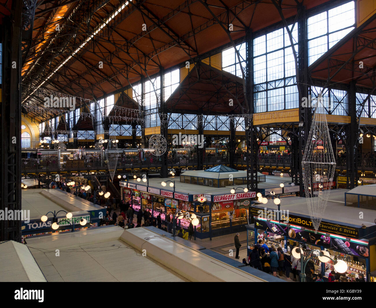 Mercato Grande Hall di Budapest Foto Stock