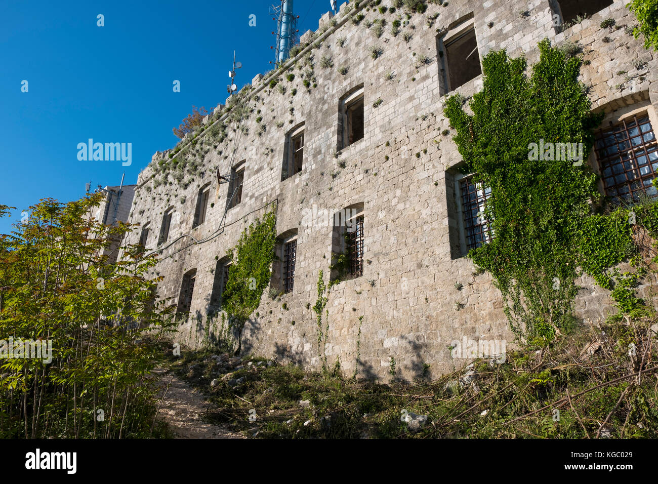 Fort imperial. un fortino Napoleonico solidale nella difesa di Dubrovnik in 1991 sulla vetta del monte Srd , Dubrovnik, Croazia, Europa Foto Stock