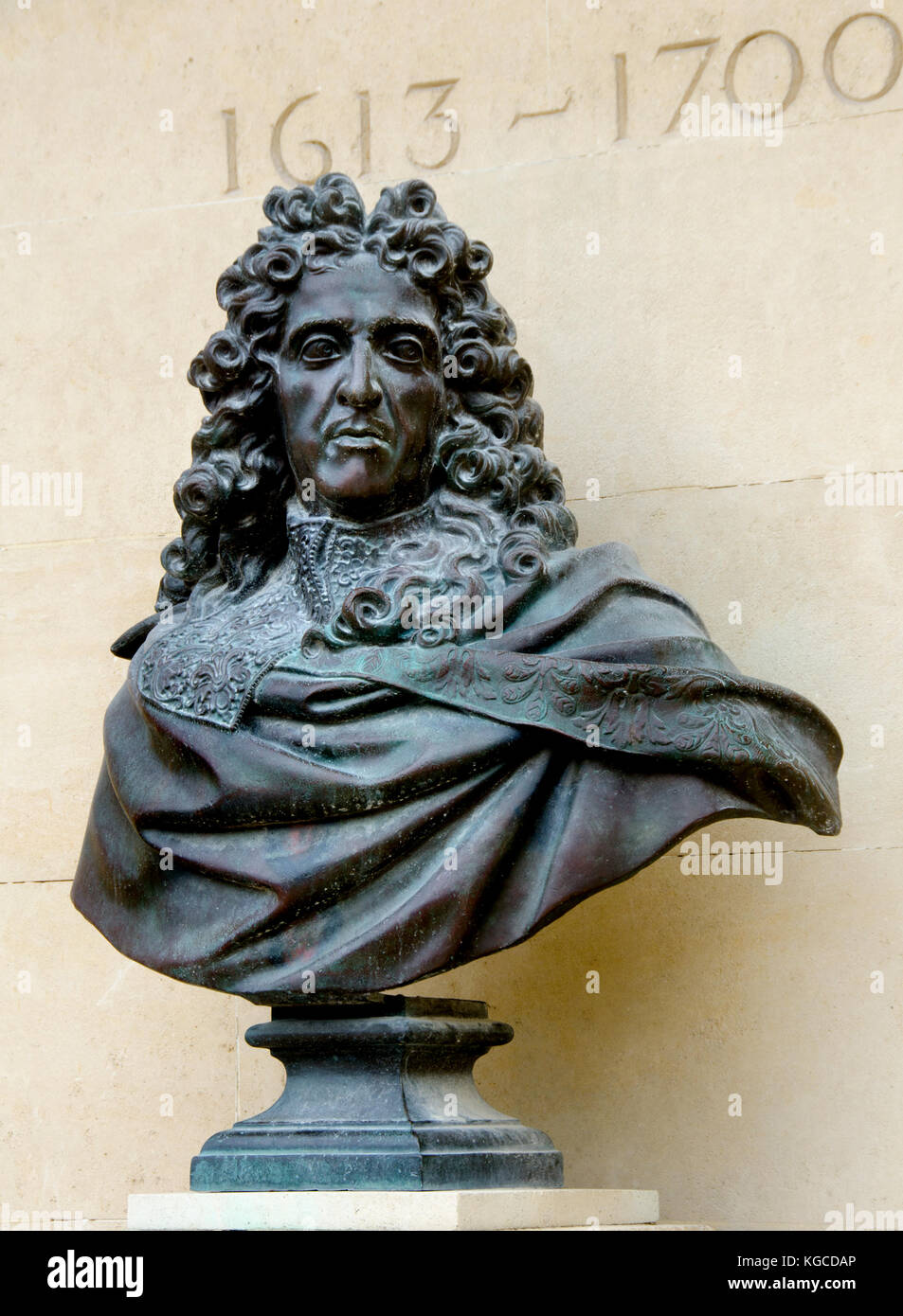 Parigi, Francia. Jardin des Tuileries: Busto di Andre le Notre (/Nostre) architetto paesaggio e giardiniere a re Luigi XIV Foto Stock