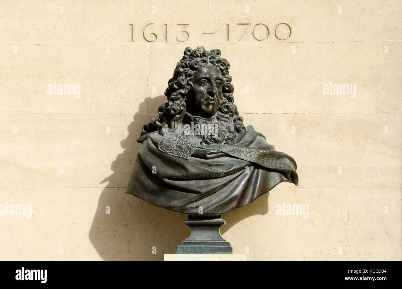Parigi, Francia. Jardin des Tuileries: Busto di Andre le Notre (/Nostre) architetto paesaggio e giardiniere a re Luigi XIV Foto Stock