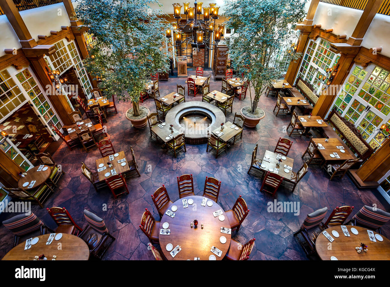 La Plazuela Ristorante La Fonda Hotel Santa Fe, New Mexico USA Foto Stock