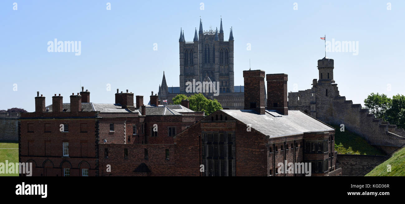 Lincoln Castle e motivi seguenti lavori di rinnovo Foto Stock