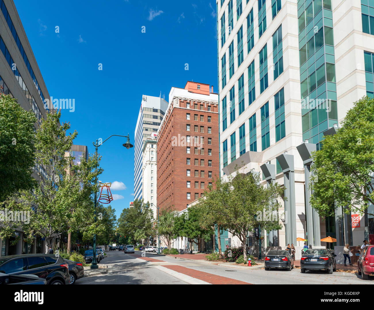 La strada principale del centro di Columbia, nella Carolina del Sud, STATI UNITI D'AMERICA Foto Stock