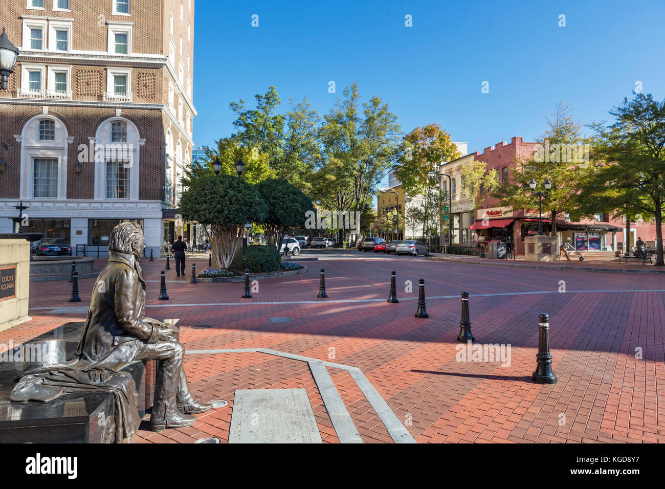 La strada principale del centro cittadino di Greenville, South Carolina, STATI UNITI D'AMERICA Foto Stock