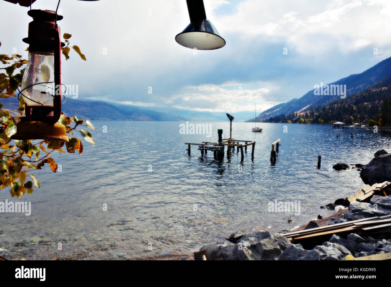 Una bella giornata di sole al lago Okanagan, peachland.British Columbia, Canada Foto Stock