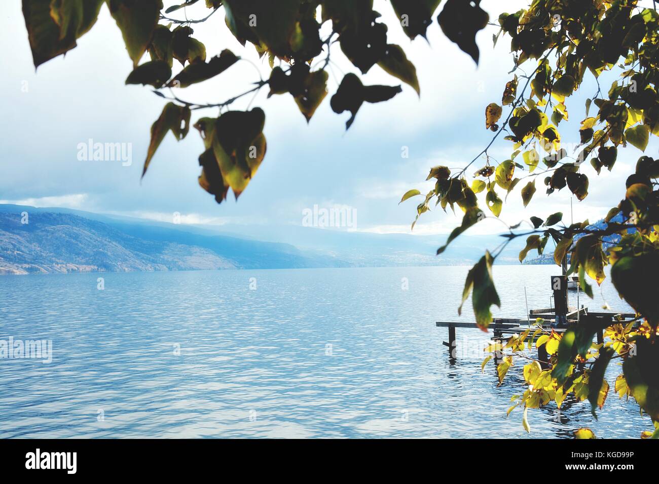 Una bella giornata di sole al lago Okanagan, peachland.British Columbia, Canada Foto Stock