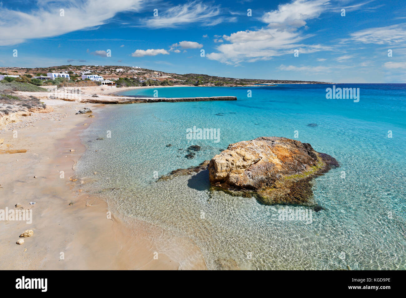 Spiaggia charokopou (foinikas) di koufonissi isola in cicladi grecia Foto Stock