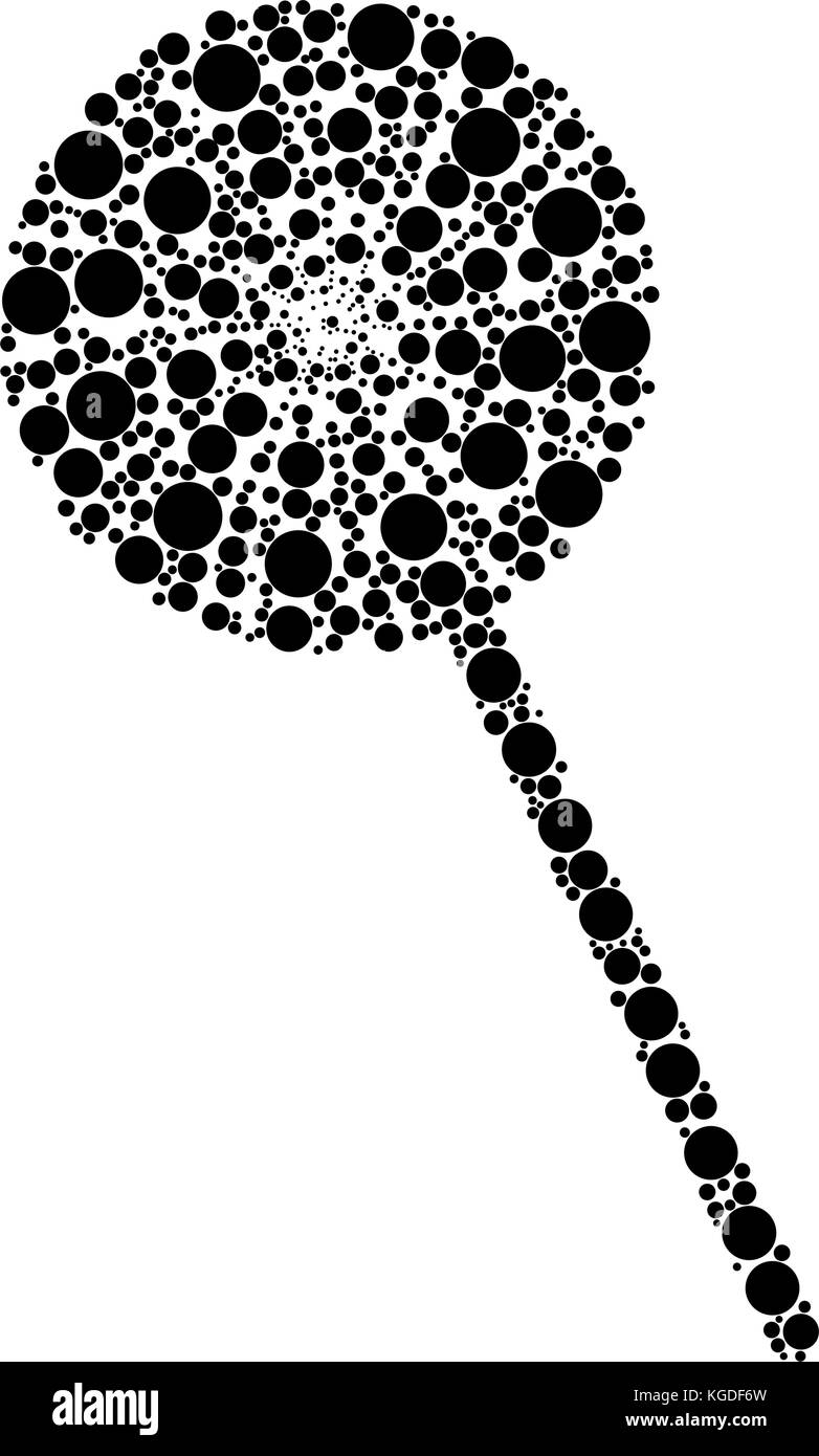 Candy stick icona di punti isolati su sfondo bianco Illustrazione Vettoriale