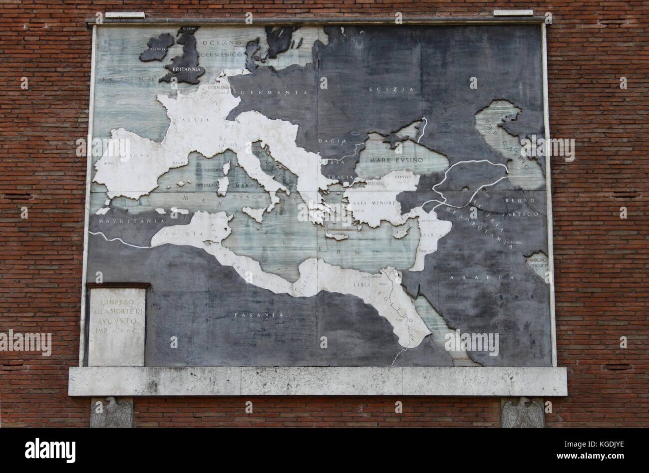 Mappa dell'impero romano a Roma Foto Stock