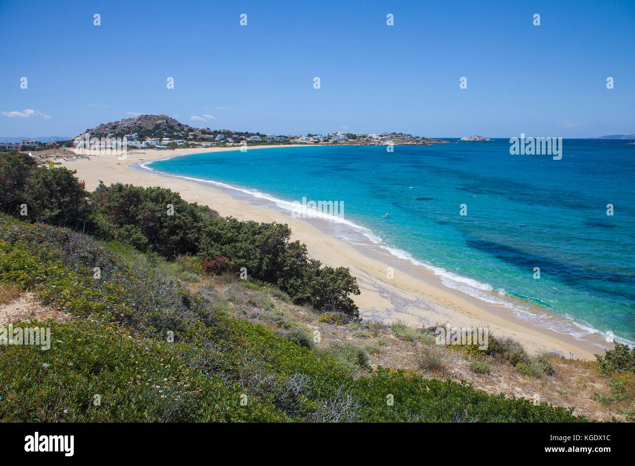 Spiaggia di Mikri Vigla, lato ovest dell'isola di Naxos, Cicladi, Egeo, Grecia Foto Stock