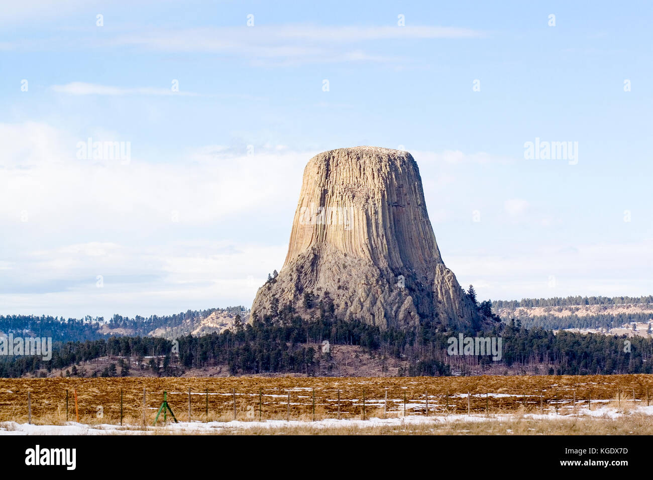 Wyoming wy usa, devil's torre monumento nazionale Foto Stock