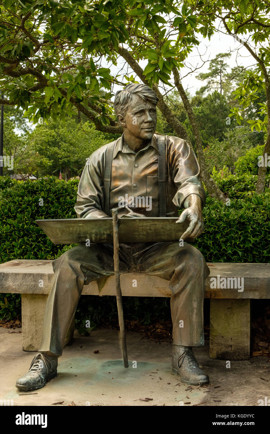 Robert Frost, Lundeen bronzo, 210 North Church Street, Smithfield, Virginia Foto Stock