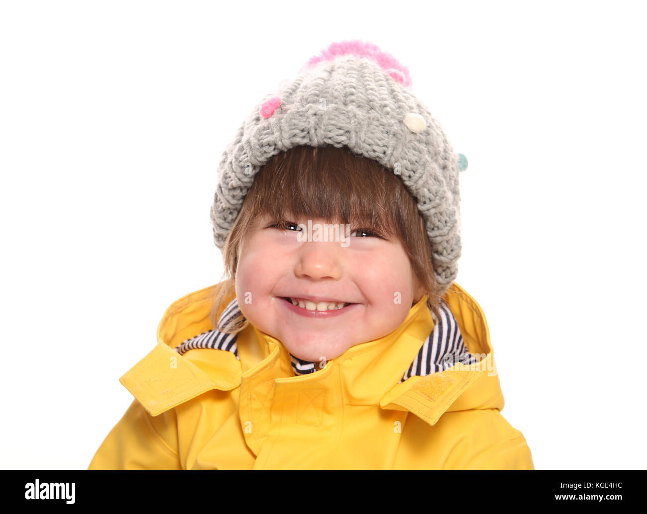 Due anno vecchia ragazza in abito invernale Foto Stock