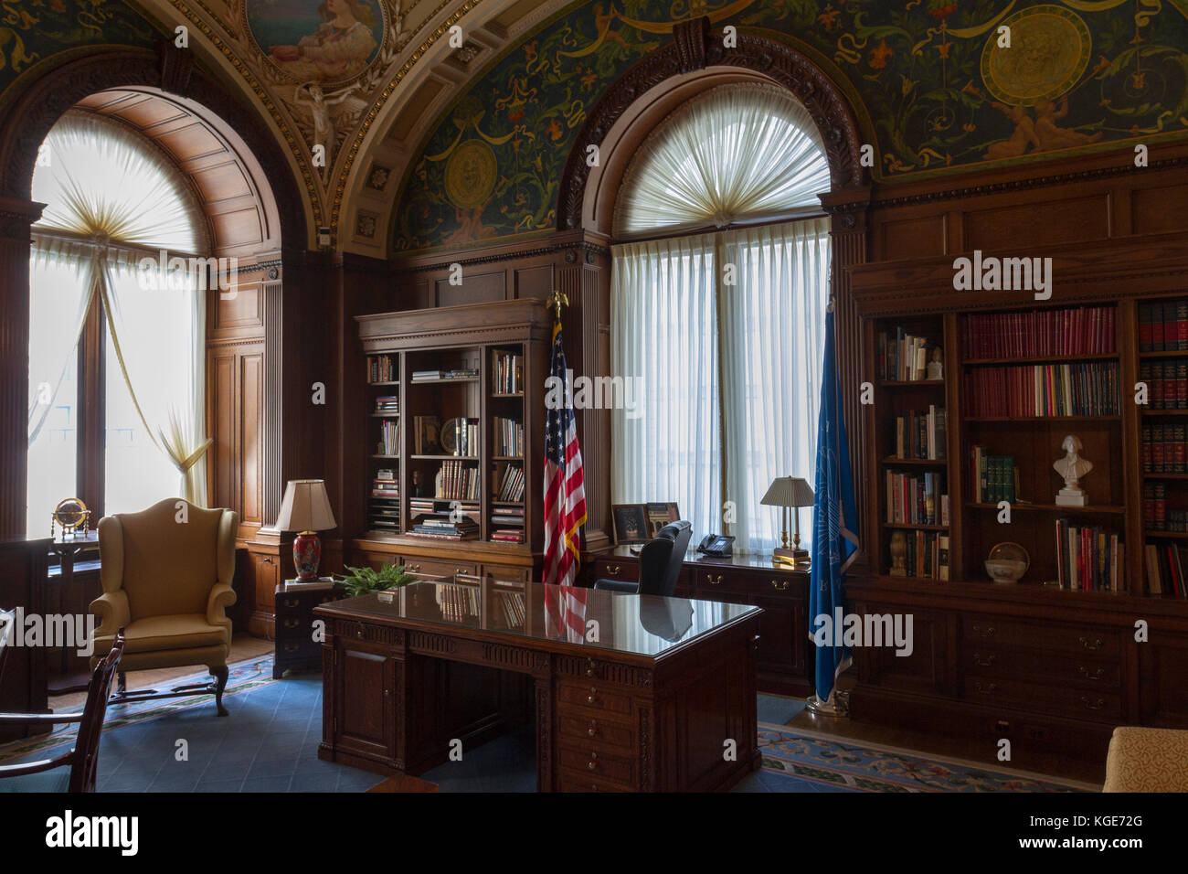 Il Jefferson edificio Ufficio del bibliotecario sul Congresso, all'interno della Biblioteca del Congresso a Washington DC, Stati Uniti. Foto Stock