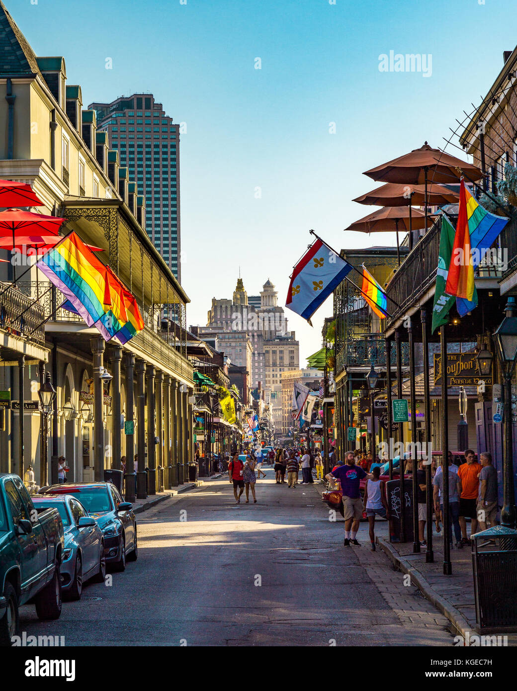 New Orleans bourbon street Foto Stock
