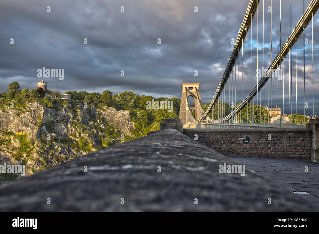 Il ponte sospeso di Clifton in serata Foto Stock