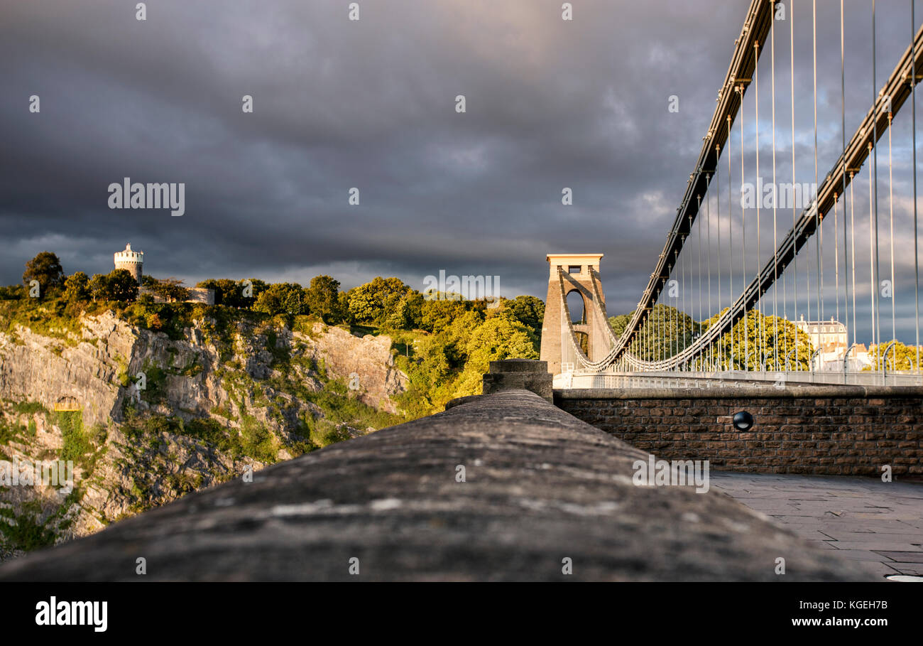 Il ponte sospeso di Clifton in serata Foto Stock