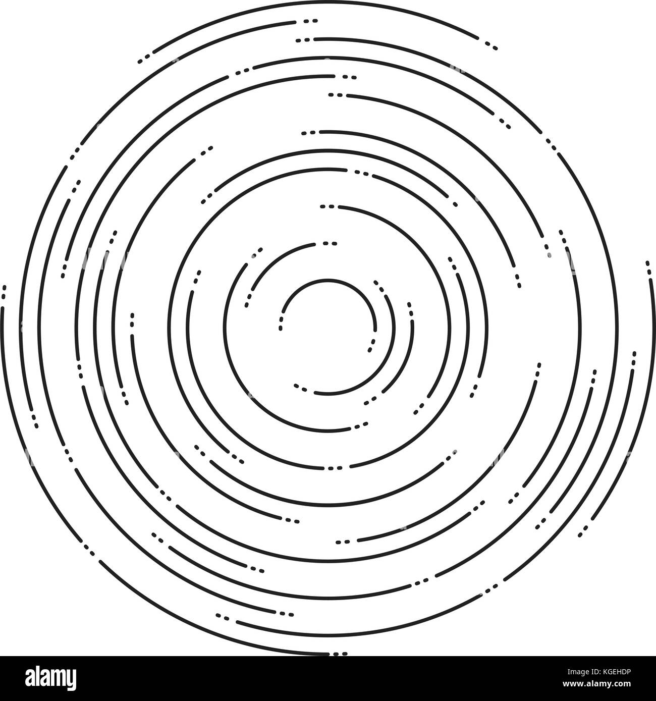 Vettore sfondo astratto di ripple concentrici cerchi. linee circolari motivo grafico. linea tratteggiata increspature Illustrazione Vettoriale