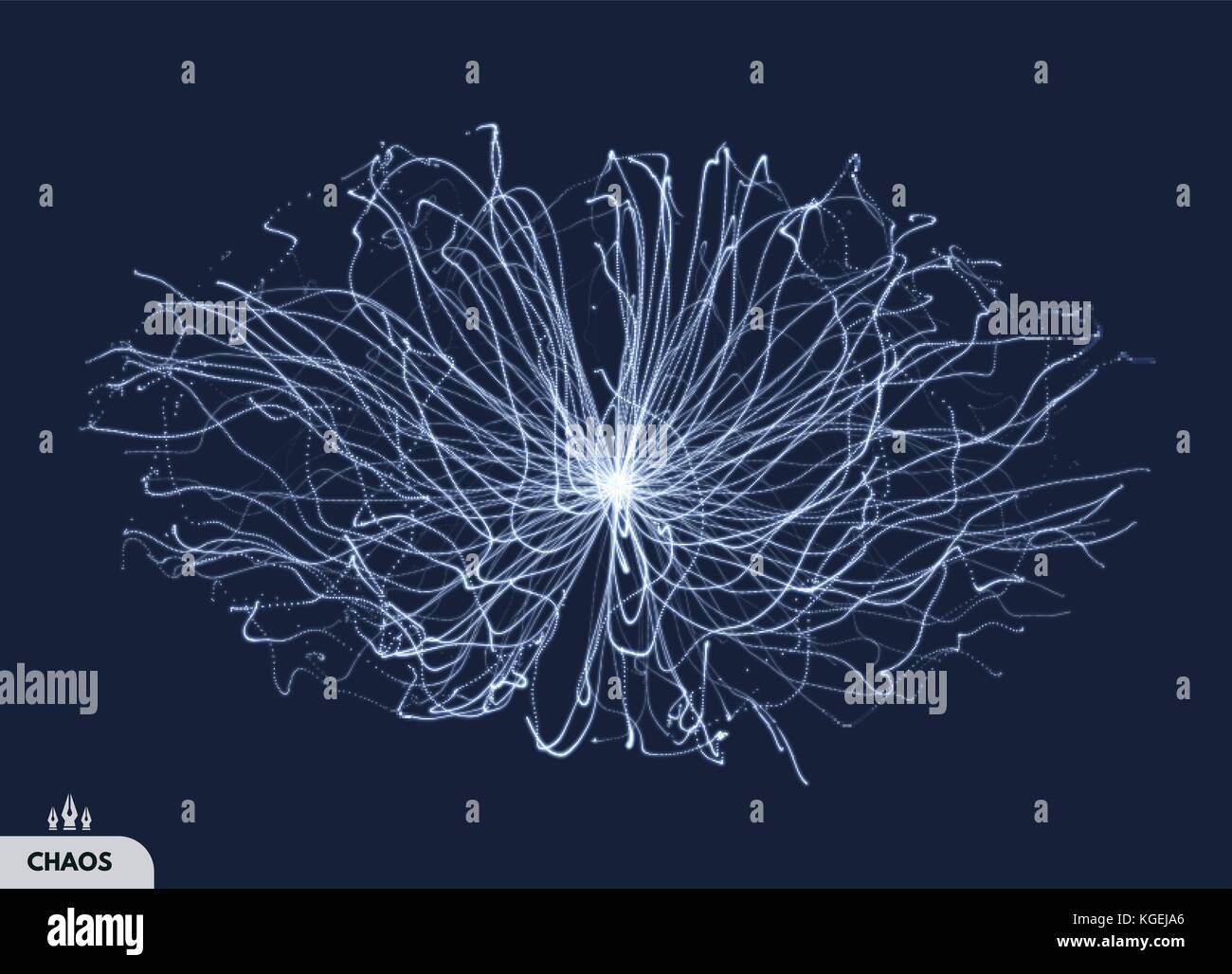 Array con particelle di dinamica. 3d tecnologia futuristica in stile sfondo astratto. illustrazione vettoriale. Illustrazione Vettoriale
