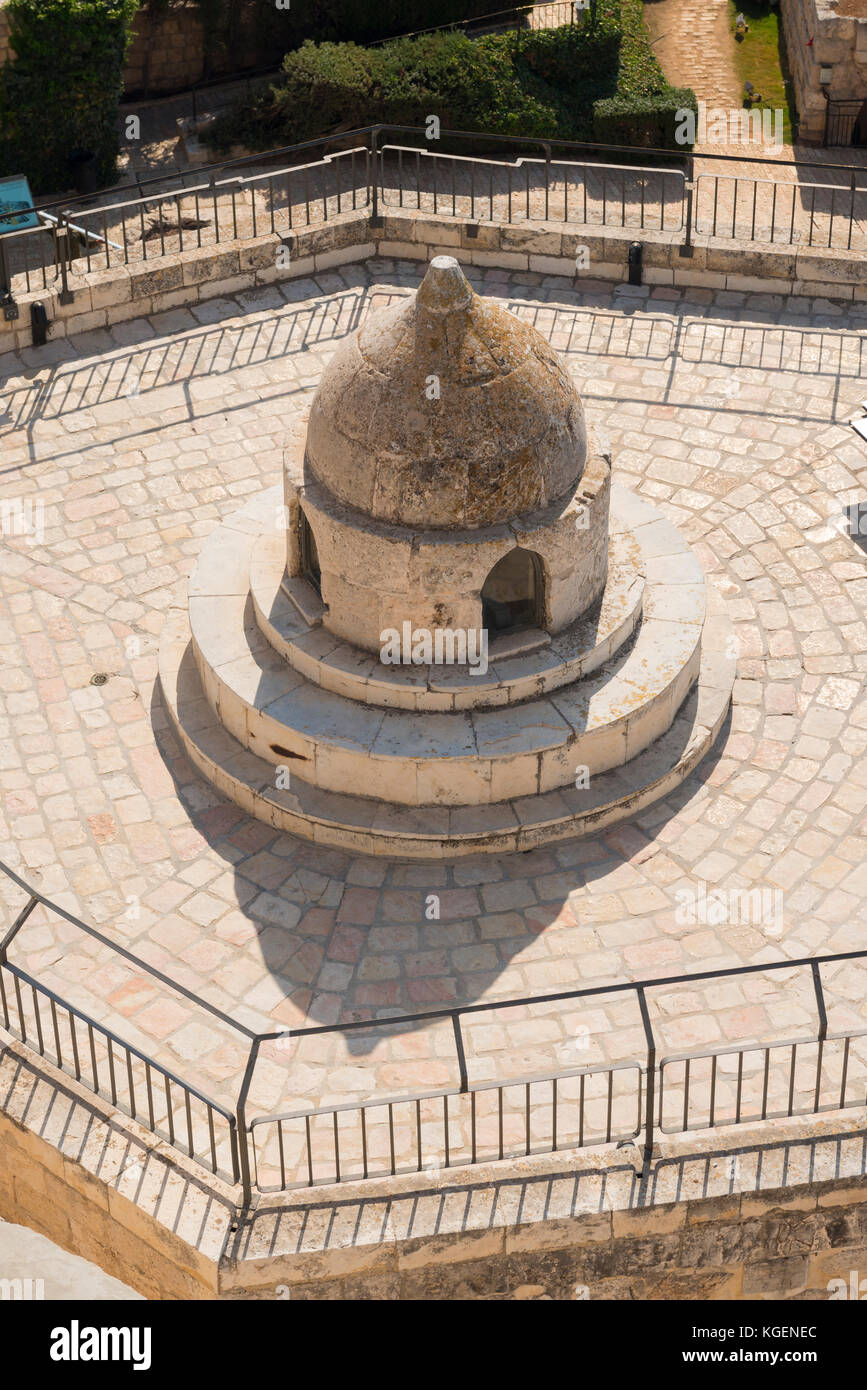 Israele terra santa Gerusalemme cittadella vecchia torre della città di Davide Museum Migdal David del XIV secolo sala esagonale Dettagli del tetto cupola Mamluk periodo Foto Stock