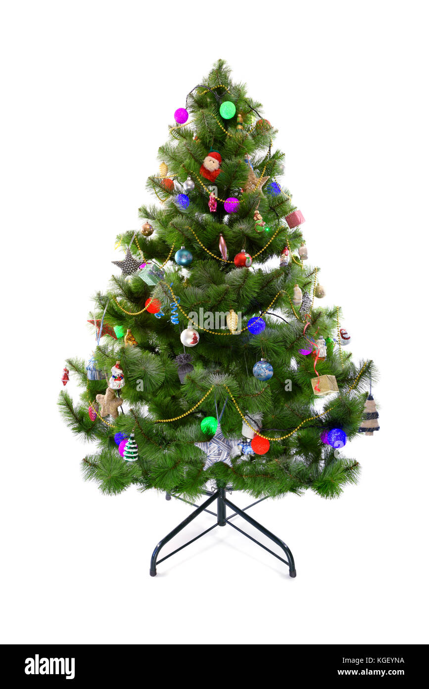 Albero di natale con i giocattoli Foto Stock